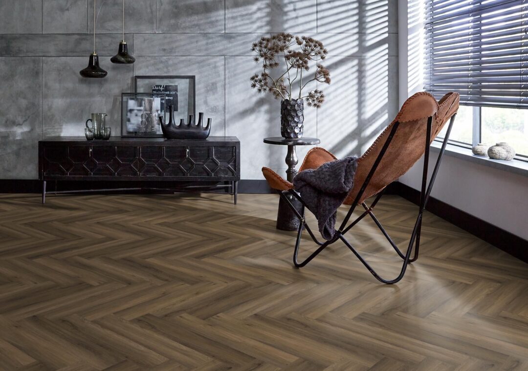 Floorlife YUP Herringbone dryback warm brown - Afbeelding 5